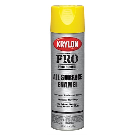 Krylon Professional All-Surface Enamel Paint; Yellow; 15 oz. Aerosol 5818